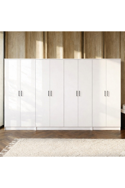MODENZA %100 MDF 8 Kapaklı Çok Amaçlı Gardırop-Elbise Dolabı