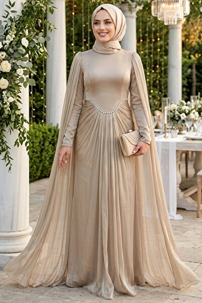 N.S NEVA STYLE - Βραδινό φόρεμα Hijab Cape Mink 5418V