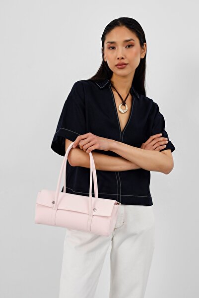 Shule Bags Τσάντα Μπαγκέτας Mari Vintage σε Ροζ Πούδρα