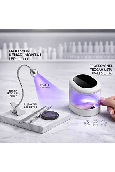 PİRAYE AKSESUAR Oje Kurutucu 2'li UV led Tırnak kurutucu seti + MiNİ Uv & har...