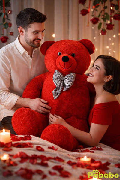 Pababo 160 cm Dev Boy Papyonlu Peluş Ayıcık – Ultra Büyük Sarılmalık Hediyeli...