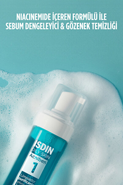 ISDIN Acniben Yağlı ve Akne Eğilimli Ciltler İçin Gözenek ve Yağlanma Karşıtı Temizleme Köpüğü 150 ml