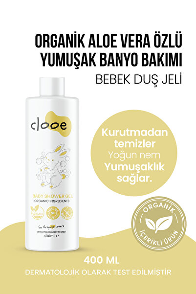 clooe Baby Shower Gel 400 ml - Natural Ingredients - Organic Aloe Vera Extrac...