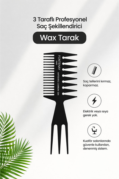 Fontenay Paris Επαγγελματική αντιστατική χτένα άνθρακα Fontenay 034