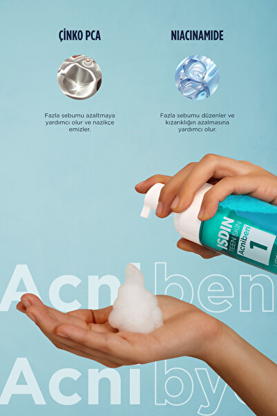 ISDIN Acniben Yağlı ve Akne Eğilimli Ciltler İçin Gözenek ve Yağlanma Karşıtı Temizleme Köpüğü 150 ml