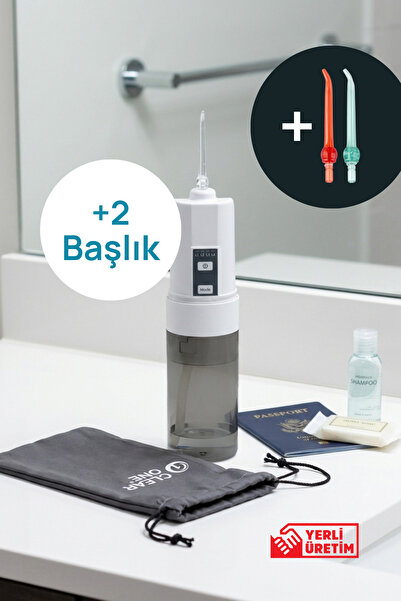CLEARONE Şarjlı Taşınabilir Ağız Duşu + 2'li Başlık Seti Yerli Üretim 4 Modlu...
