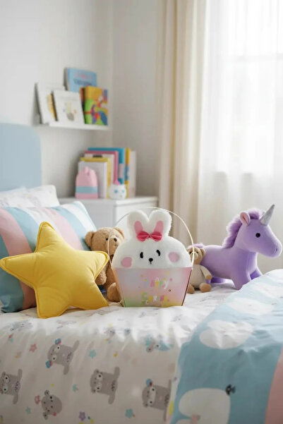 Miniso Lisanslı İlkbahar Koleksiyonu Çantalı Peluş Tavşan 14 Cm