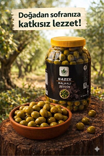 HAZEK KADIN KOOPERATİFİ Halhalı Zeytin 1000 gr Pet Kavanoz