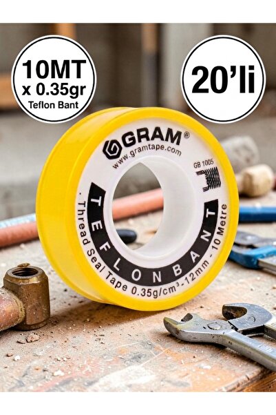 Teflon Bant Su Tesisatı Sızdırmazlık Bandı 20'li paket / 12mm x 10mt