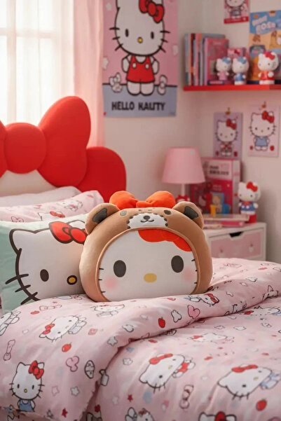 Miniso Sanrio Lisanslı Hello Kitty Ayıcık Kostümlü Yastık Battaniye – 2’si 1 ...