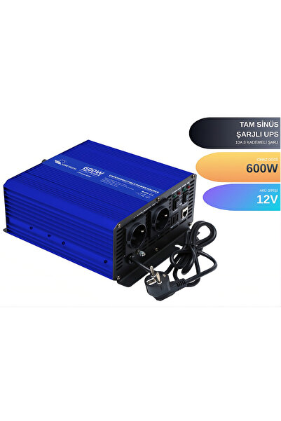 URETECH 600WATT 12V TAM SİNÜS AKÜ ŞARJLI UPS İNVERTER