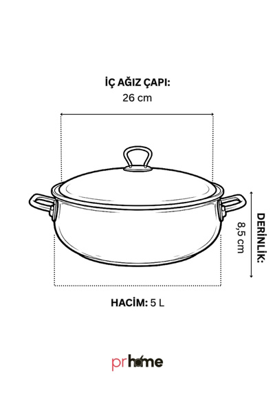 PR HOME Magnolia Deep Domed Enamel Stuffed Eggplant Rice Pot 26 cm