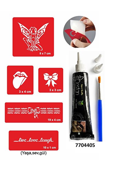 Airbrush Tattoo Fantezi Modelleri Hint Kınası Ile Geçici Dövme Yapma Seti