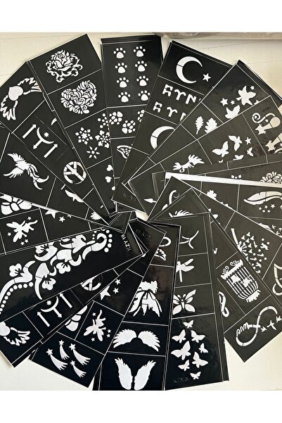 Airbrush Tattoo Hint Kınası Desenleri 12 Sayfa Birden 2 Tüp Kına Hediyeli
