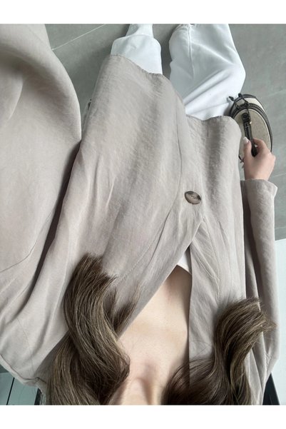 Lady Pixie Button Detailed Oversize Shirt Blouse