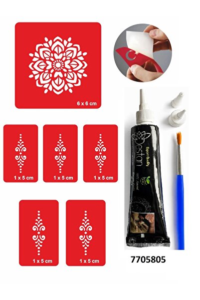 Airbrush Tattoo El Süsleme Mandala Hint Kınası Ile Geçici Dövme Yapma Seti