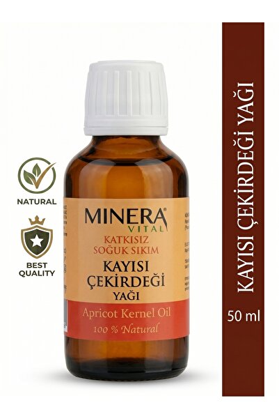MİNERA VİTAL زيت نواة المشمش 50 مل (زيت نواة المشمش) 100% نقي معصور على البار...