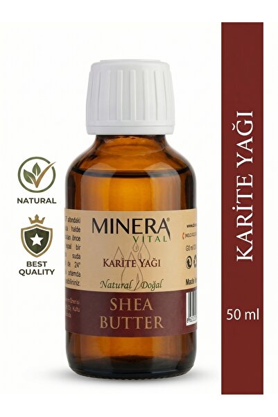 MİNERA VİTAL زيت زبدة الشيا 50 مل (زيت الشيا) زجاجة زجاجية نقية 100% مع أداة ...