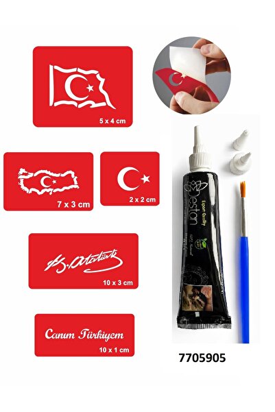 Airbrush Tattoo Atatürk Ve Bayrak Hint Kınası Ile Geçici Dövme Yapma Seti