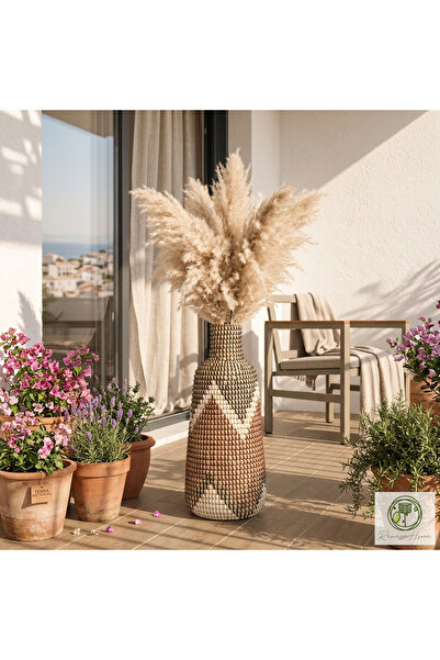 Renesse Home Markala Handmade Seagrass Vase 20X48 cm Natural Seagrass Decorat...