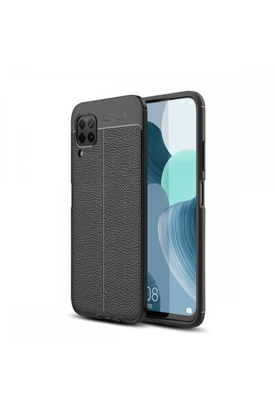PiyasaSepeti Huawei P40 Lite Deri Görünümlü Silikon Siyah
