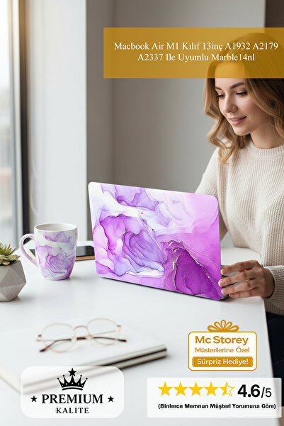 Mcstorey Macbook Air M1 Kılıf 13inç A1932 A2179 A2337 Ile Uyumlu Marble14nl