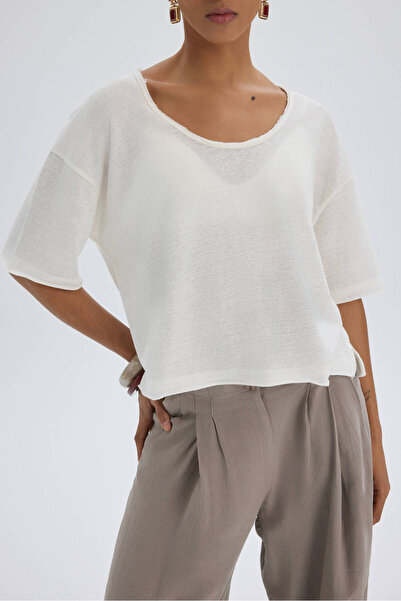 BOHEMAİ Ripley Half Sleeve Ecru T-Shirt