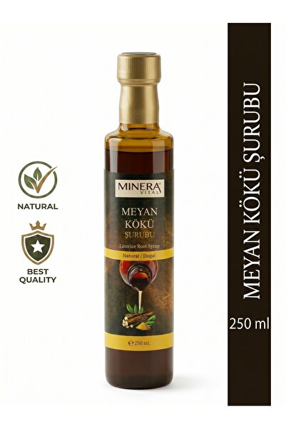 MİNERA VİTAL Meyan Kökü Şurubu 250 ml (Licorice Syrup) %100 Doğal Cam Şişe
