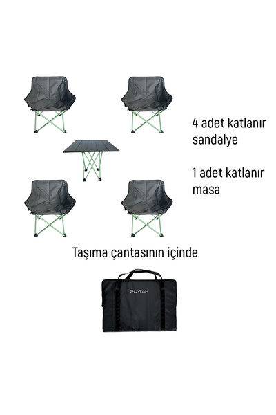 platan 5 in 1 Sets - 4 Sandalye 1 Masa Seti MH-M