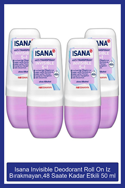 ISANA Invisible Deodorant Roll On Iz Bırakmayan Özel Formül, 48 Saate Kadar E...