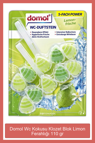 DOMOL Wc Kokusu Klozet Blok Limon Ferahlığı 110 gr