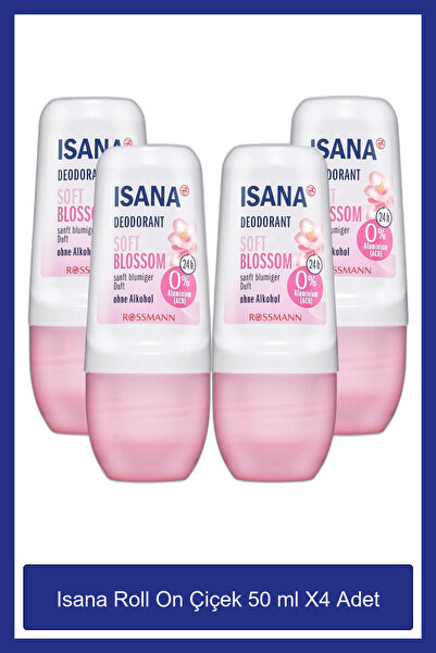 ISANA Roll On Çiçek 50 ml X4 Adet