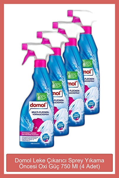 DOMOL Leke Çıkarıcı Sprey Yıkama Öncesi Oxi Güç 750 Ml (4 Adet)