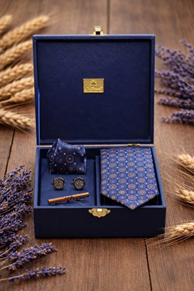 Kravatkolik Ανδρικό κουτί δώρου σε μπλε ναυτικό χρώμα - Μαντήλι, γραβάτα, μαν...