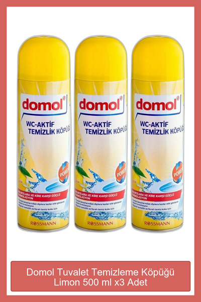 DOMOL Tuvalet Temizleme Köpüğü Limon 500 ml x3 Adet