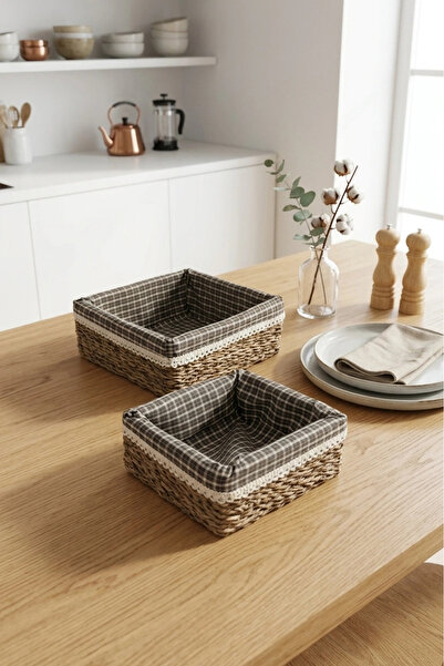 AVANTAGE HOME Lotte - 2 li Hasır Çok Amaçlı Sepet Seti