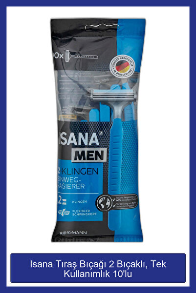 ISANA MEN Ξυριστικό Λεπίδα 2 Λεπίδες, Μίας χρήσης 10 τμχ