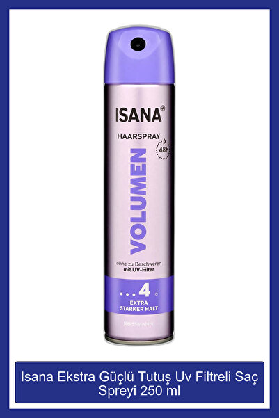 ISANA Ekstra Güçlü Tutuş Uv Filtreli Saç Spreyi 250 ml