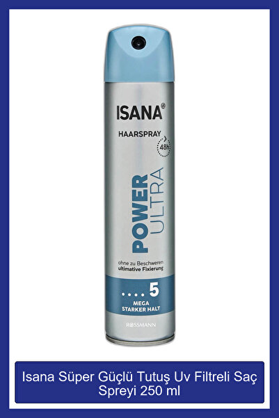 ISANA Süper Güçlü Tutuş Uv Filtreli Saç Spreyi  250 ml