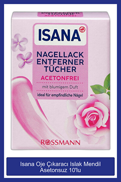 ISANA Oje Çıkaracı Islak Mendil Asetonsuz 10'lu