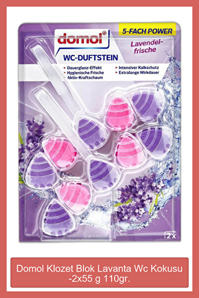 DOMOL Klozet Blok Lavanta Wc Kokusu -2x55 g 110gr.