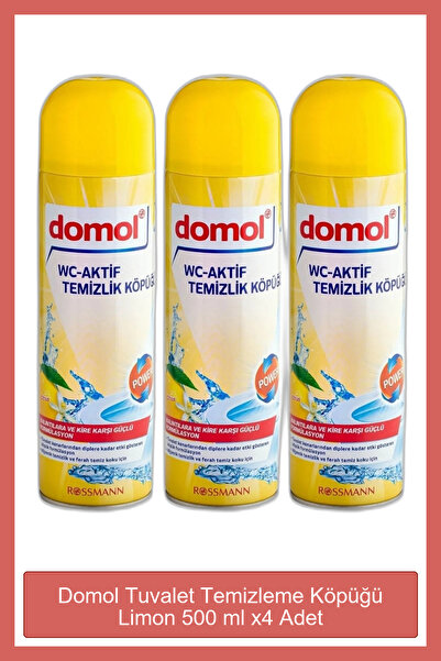 DOMOL Tuvalet Temizleme Köpüğü Limon 500 ml x4 Adet