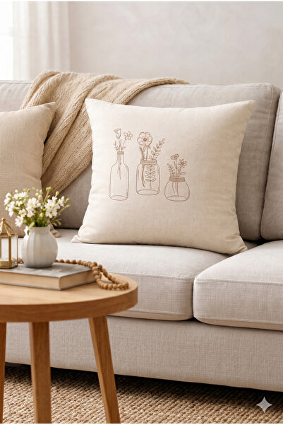 ASDİVA Σετ μαξιλαριών ριχτάρι 45x45 με μοτίβο λινό-βαμβακερό στυλ Bohemia