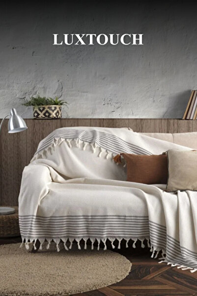 Lux Touch Κάλυμμα καθίσματος Bergama Ecru Buldan 170 X 220 cm Σάλι καναπέ Κάλ...