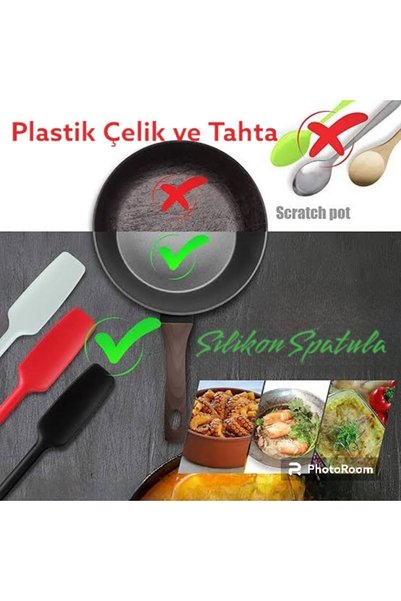 viarella Gray Silicone Spatula Heat Resistant Fireproof Non-Stick Non-Scratch 27cm