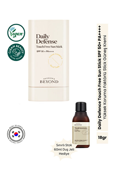 Passion&Beyond Daily Defense Touch Free Sun Stick SPF50+ PA++++ Şeffaf Bitişl...