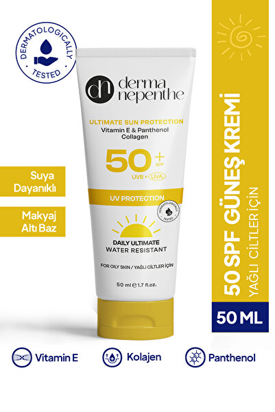 Derma Nepenthe 50+ SPF Yüksek Koruyucu Güneş Kremi 50 Ml - Sebum Dengeleyici,...