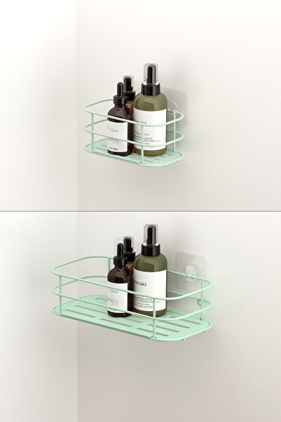 Tekno-tel Teknotel Αυτοκόλλητο Ράφι Μπάνιου & Κουζίνας, Θήκη Σαμπουάν, Πράσιν...