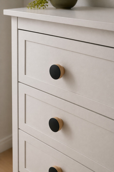 od orient design Black - Natural Wood Drawer and Cabinet Handle Set of 2