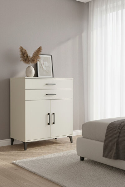 Dienni Arges Şifonyer 2 Raflı 2 Çekmeceli 2 Kapaklı 88x30x106 Aytaşı-Aytaşı